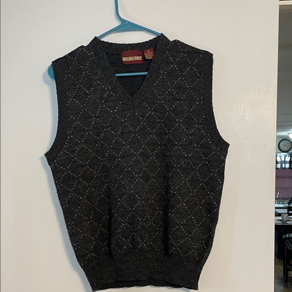 Men's Dark Gray V-Neck Sweater Vest